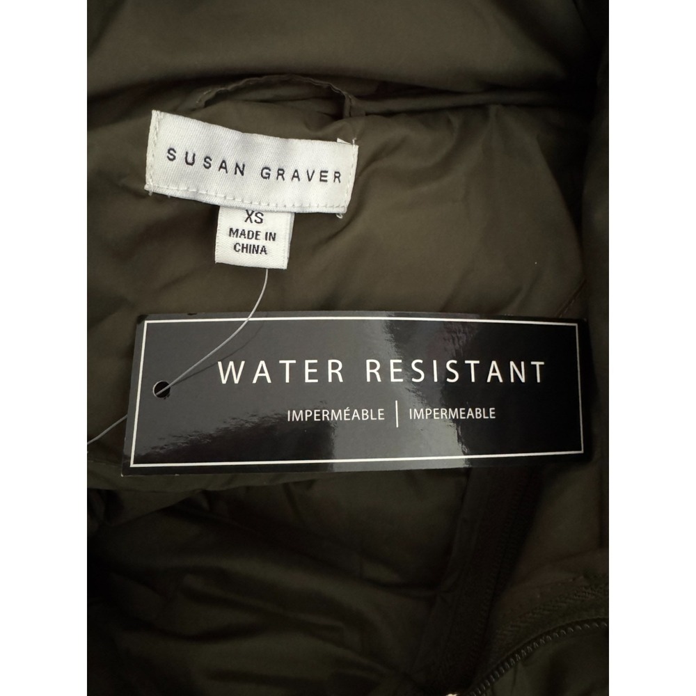 Susan Graver Heat Press Mixed Media Jacket with Hood Olive X-Small NWT - Picture 13 of 15